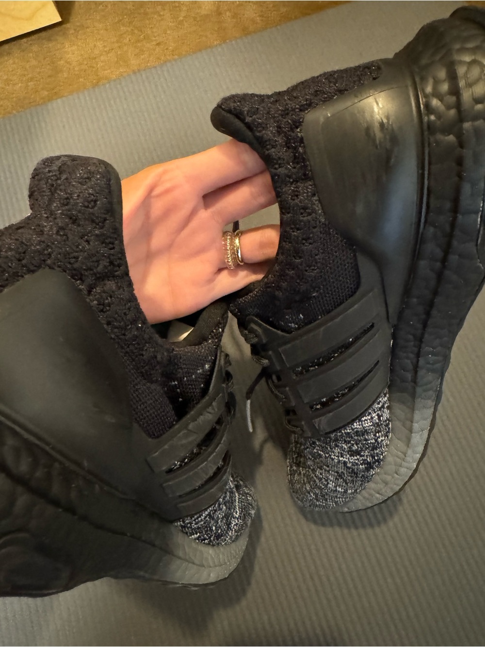 Adidas Knit Gray & Black Ultraboost Sneakers - Picture 11 of 14
